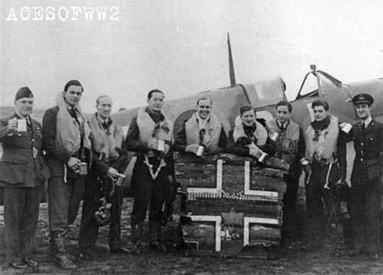 Pilots of 92 Squadron with Silver Tankards