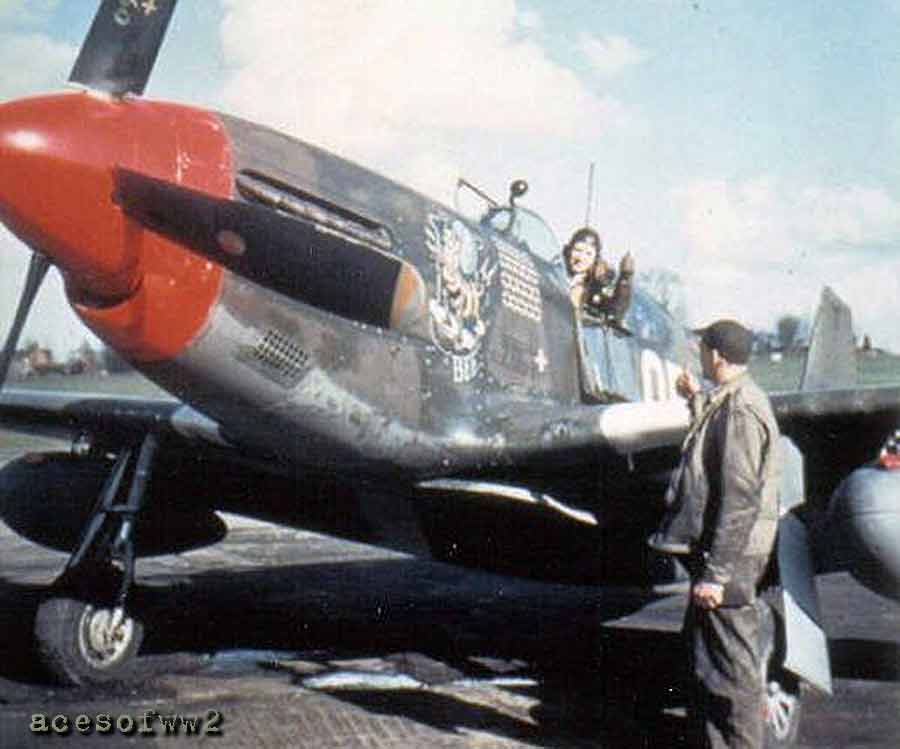 Duane Beeson in the cockpit of his P-51 "Boise Bee"