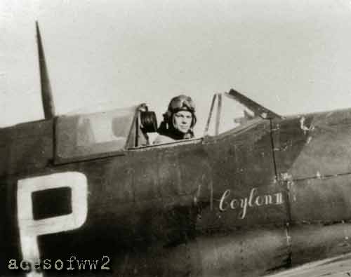 Bill Dunn in the cockpit of a Spitfire