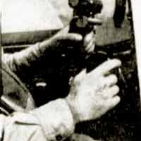 Major Bong's hands at the controls of his P-38