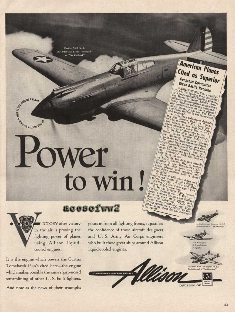 WW2 Allison "Power to Win"