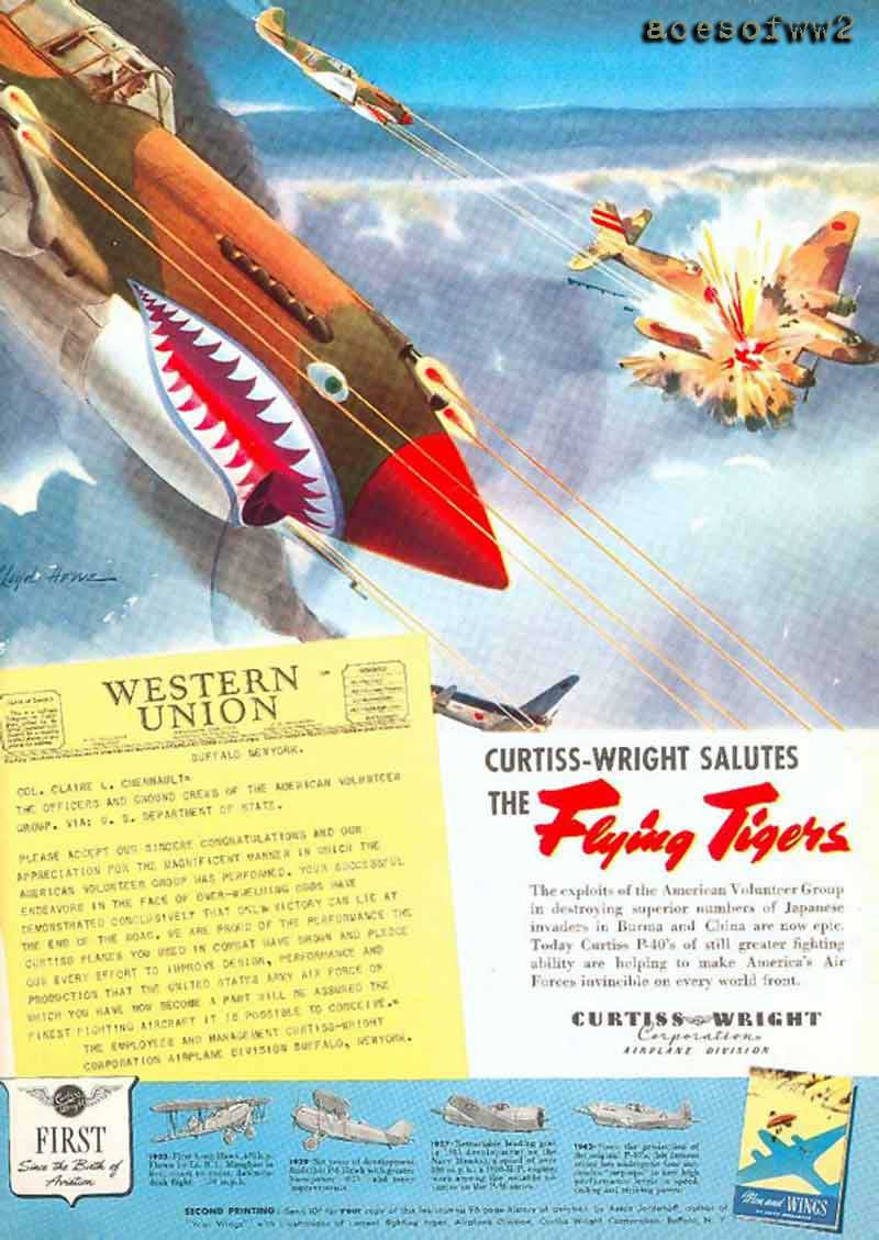 Curtis-Wright "salutes the Flying Tigers "