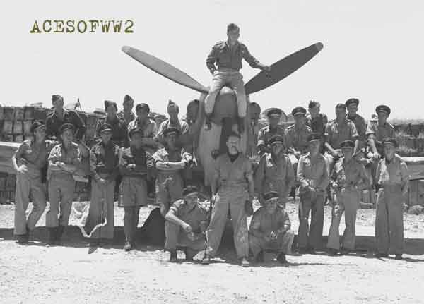 23 July 1943 - Turner (front and center) and his 417 Squadron mates.