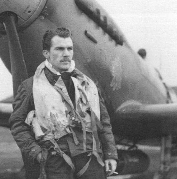 "Jimmy" Ballantyne in front of his Spitfire