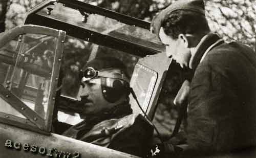 Galland in his cockpit during the Battle of Britain